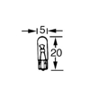 Εικόνα της T5 1,2w 12V ΨΕΙΡΑ ΧΩΡΙΣ ΚΑΛΥΚΑ W2x4,6d- TRIFA