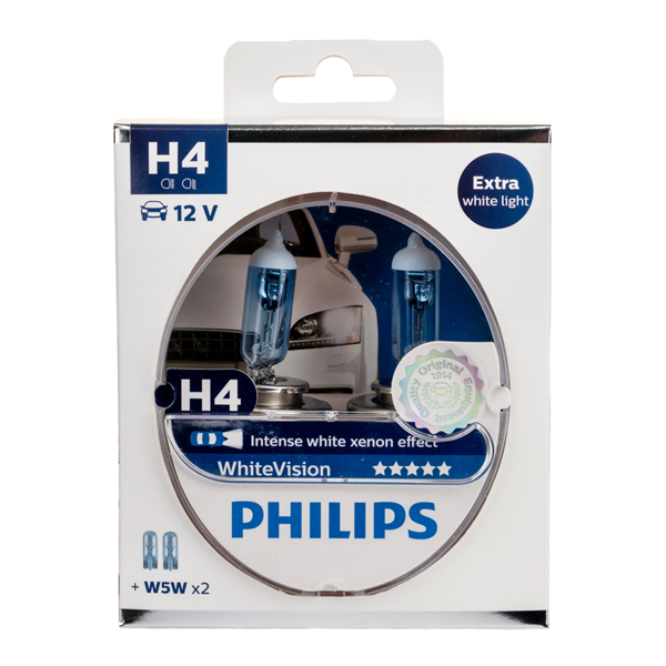 Εικόνα της H4 +60% WHITE VISION PHILIPS KIT