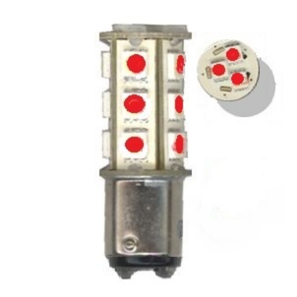 Εικόνα της  LED ΚΟΚΚΙΝO  ΔΙΠΟΛΙΚO 21/5W 12V 18SMD ΖΕΥΓΑΡΙ