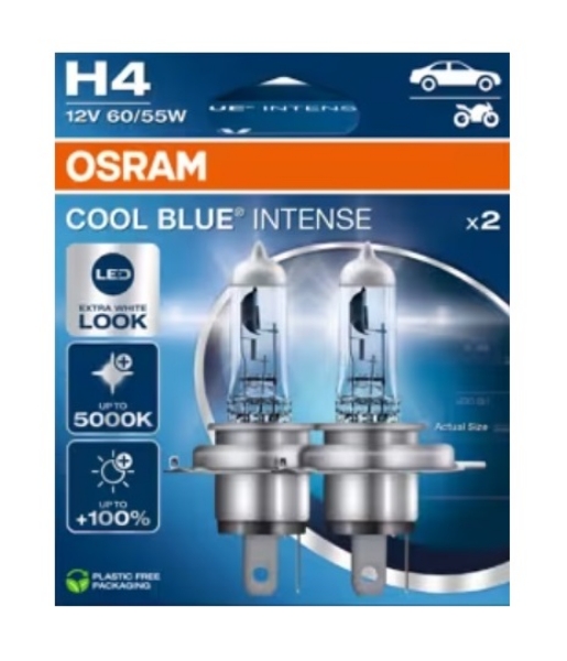 Εικόνα της H4 COOL BLUE  INTENSE OSRAM  60/55W 5000K ΖΕΥΓΑΡΙ