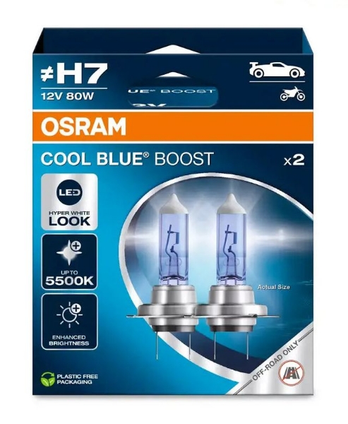 Εικόνα της H7 COOL BLUE BOOST 80W* 5500K OSRAM  ΖΕΥΓΑΡΙ
